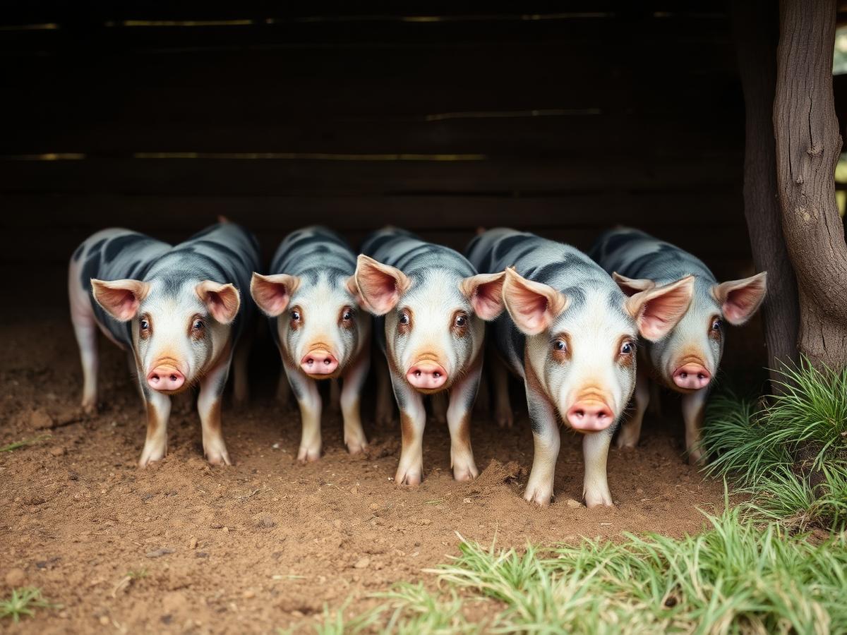 Hogs on a small family farm